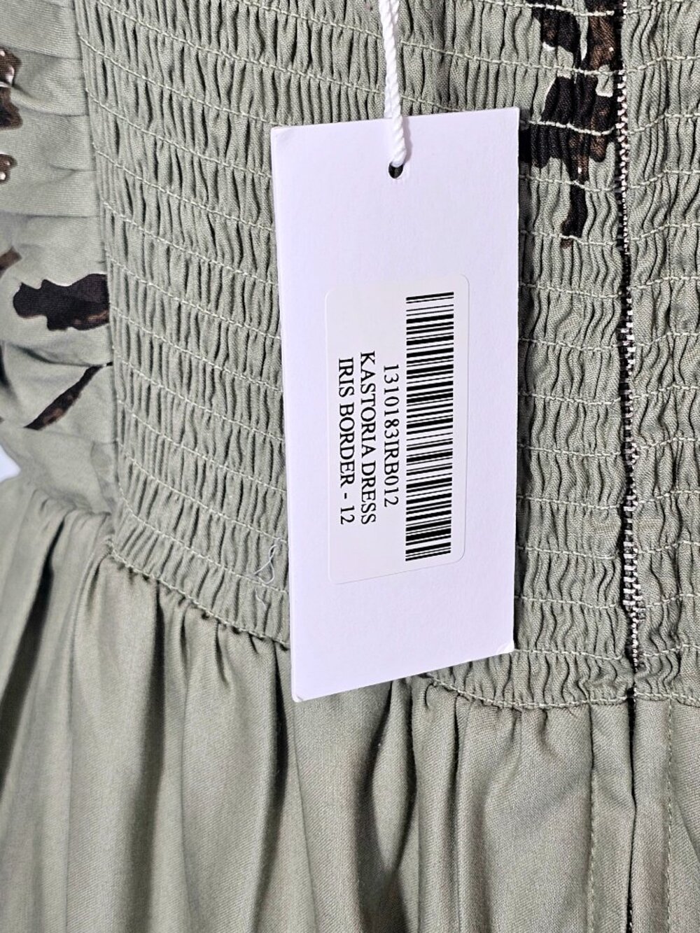 Reformation Kastoria Iris Border Dress Size 12 NWT Smocked Bodice Floral Maxi - Picture 16 of 16